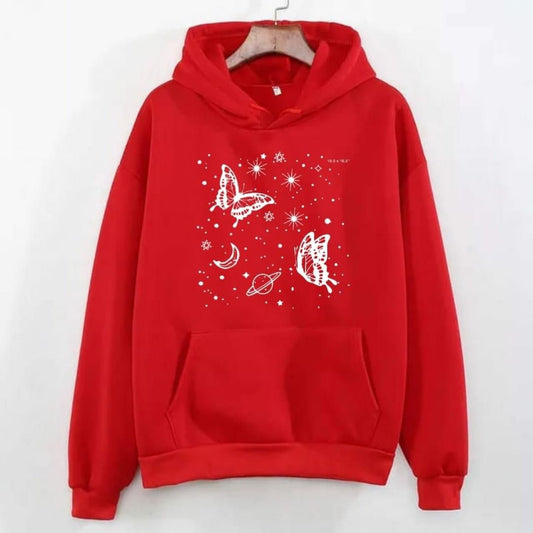 Red Sparkle Butterly Hoodie (C-C-0092)