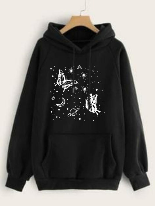 Black Sparkle Butterly Hoodie (C-C-0078)