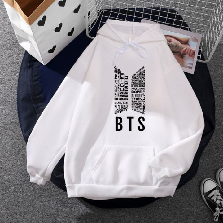 WHITE BTS HOODIE