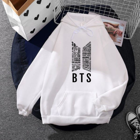 WHITE BTS HOODIE