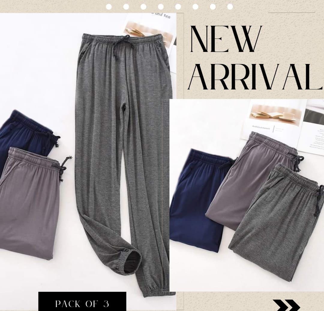 Pack of 3 Plain Trouser For Ladies (C-C-491)