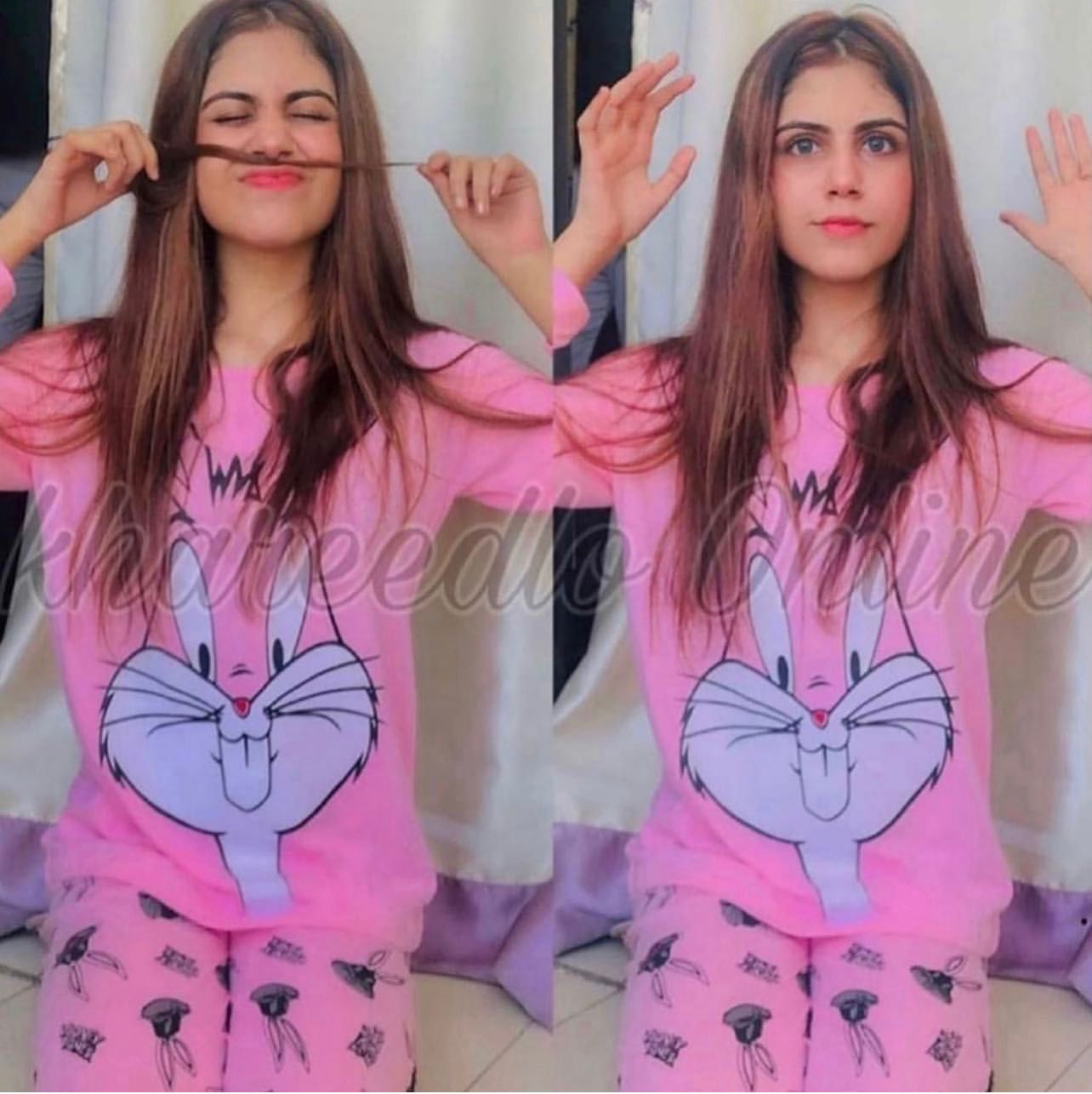 Pink Bugs Bunny Full Sleeves Night Suit (CC-069)