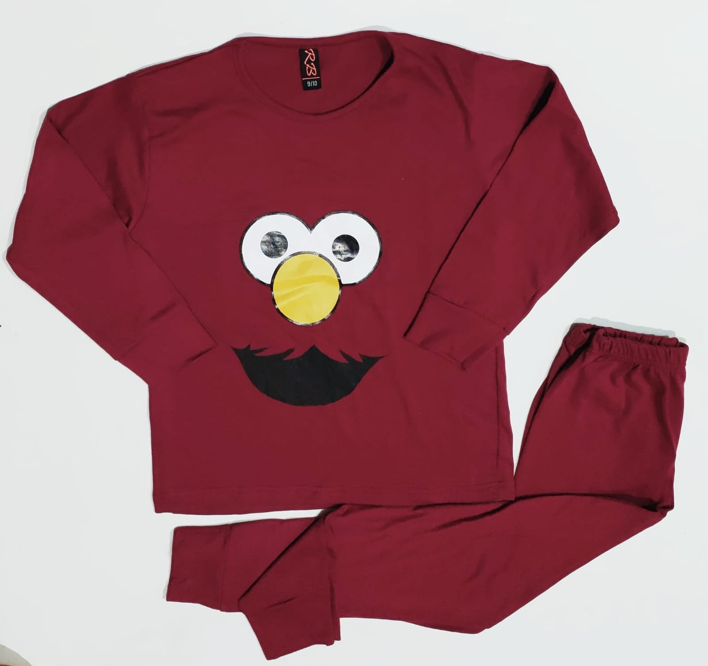 Baby Or Baba Maroon Elmo print Kids Night Suit (1Pcs) (C-C-230)