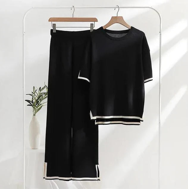 Black Baggie Style half Sleeves T-shirt With Loose Trouser (CC-071)