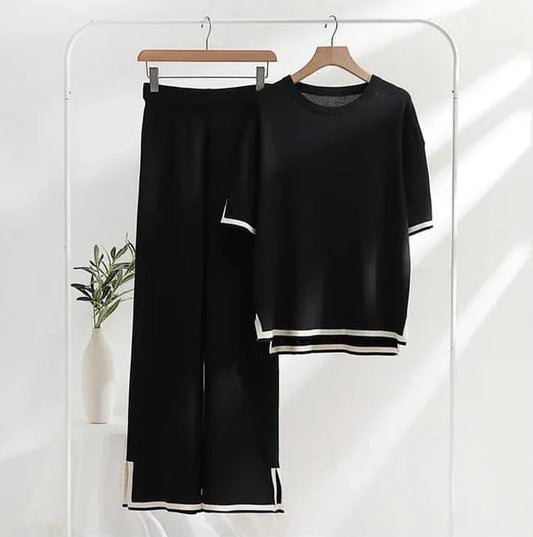 Black Baggie Style half Sleeves T-shirt With Loose Trouser (CC-071)