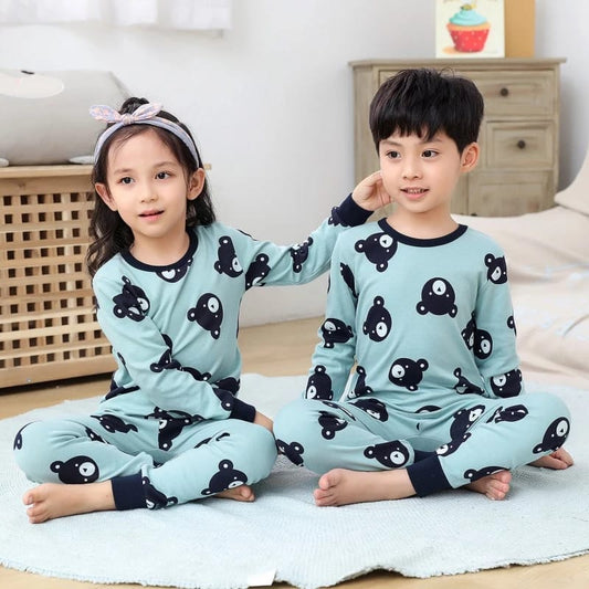 Baby or Baba Blue Bears print Night Suit for Kids (1 Pcs) (CC-063)