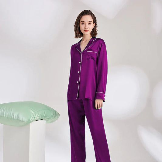 SILK NIGHT SUIT – PURPLE (C-C-0277)