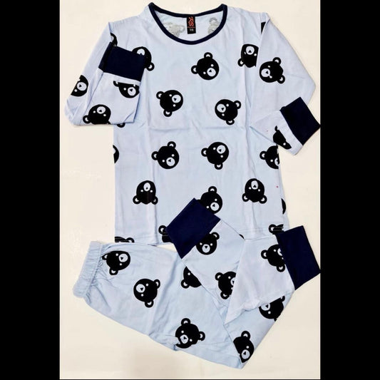 Baby or Baba Blue Bears print Night Suit for Kids (1 Pcs) (CC-063)