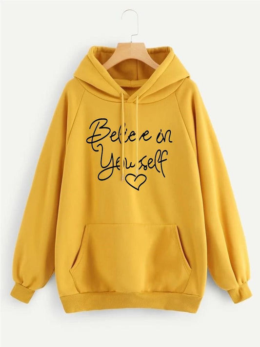 YELLOW BELIVE ON YOUR SELF HOODIE