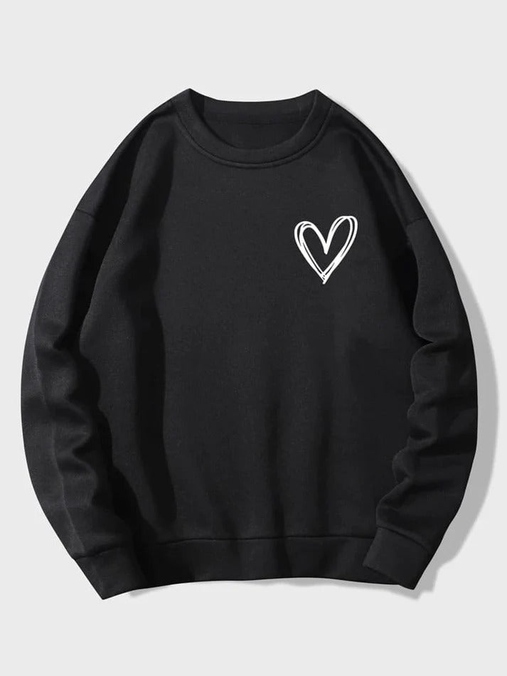 BLACK POCKET HEART SWEAT SHIRT