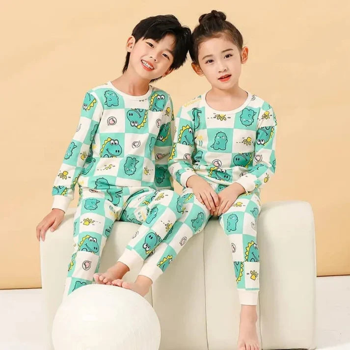 Off White Crocodile Printed Suit for Kids (C-C-472)