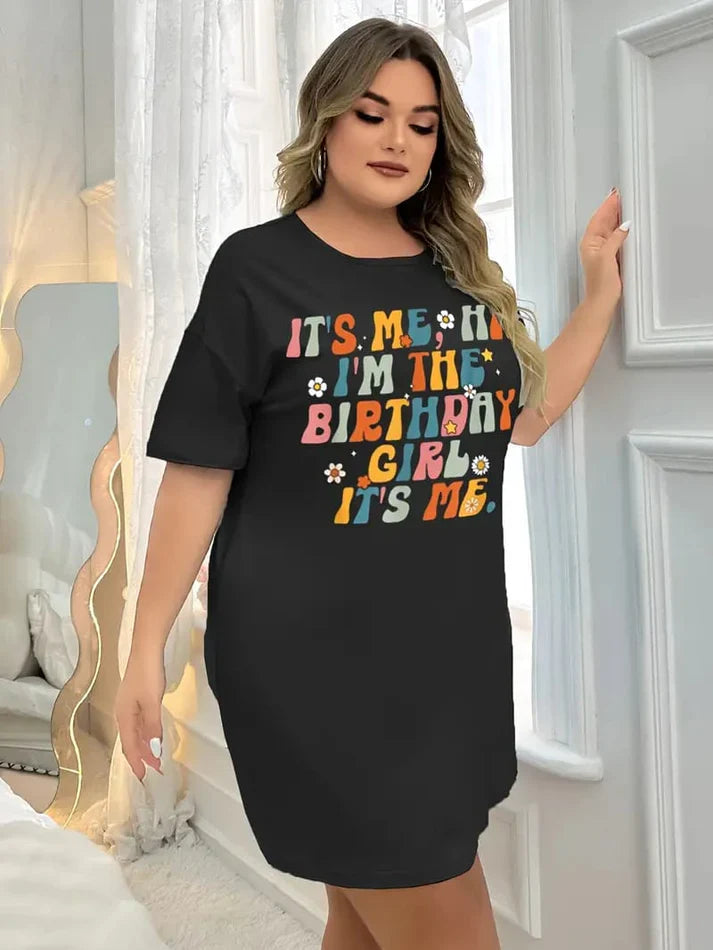 Black Birthday Girl Print Long Shirt For Women (CC-087)