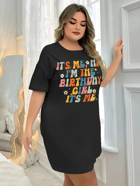 Black Birthday Girl Print Long Shirt For Women (CC-087)