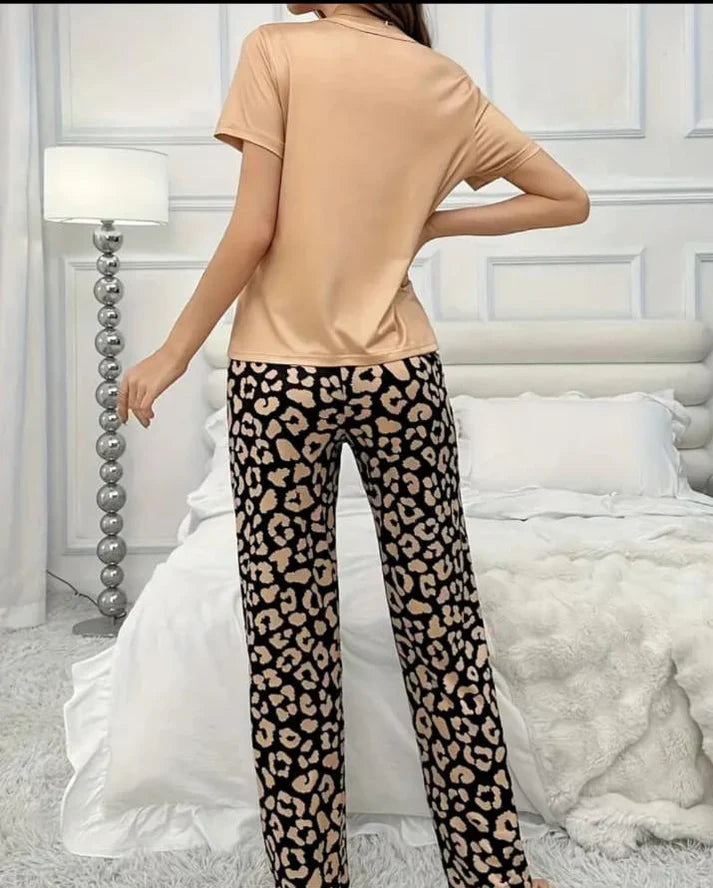 Brown You are Beautiful Butterfly Printed Night Suit (CC-132)