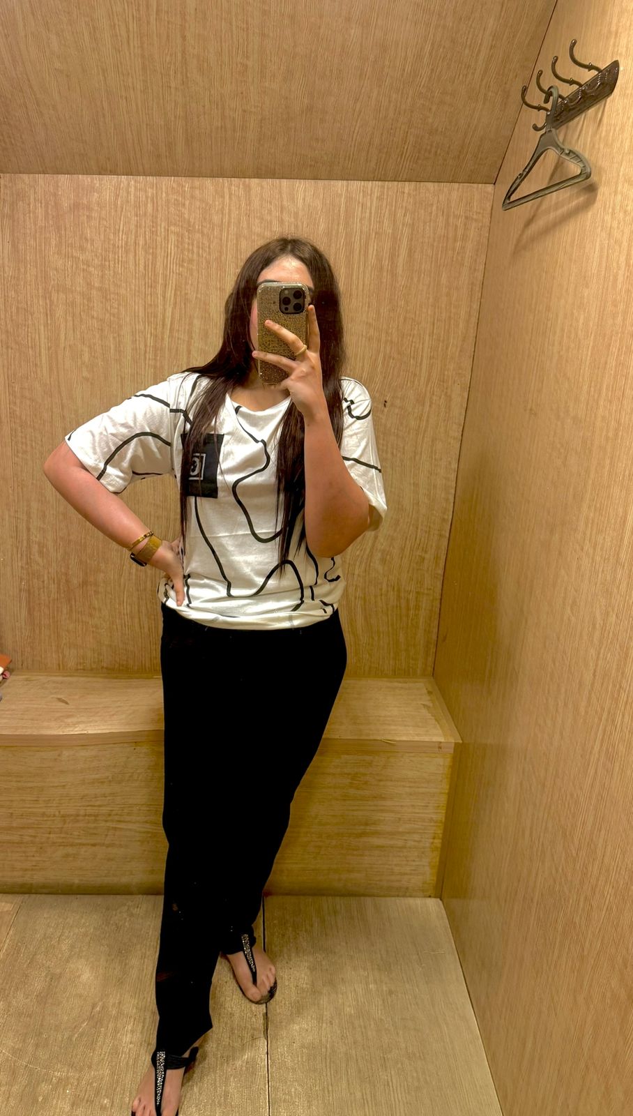 White Black Lining Pocket Printed Half Sleeves T-shirt With Plain Black Pajama Suit (CC-139)