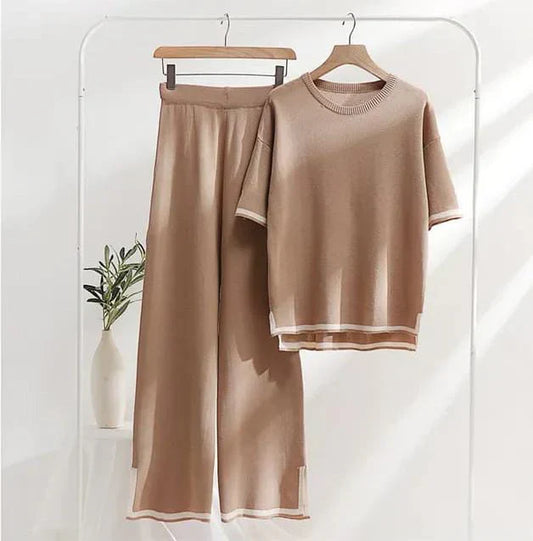 Brown Baggie Style half Sleeves T-shirt With Loose Trouser (CC-072)